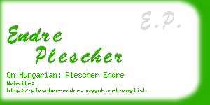endre plescher business card